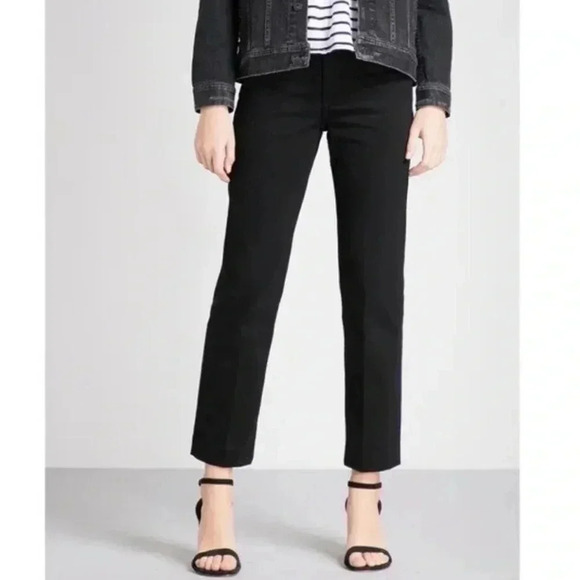 NWT Rag & Bone Size 24 High Rise Ankle Straight Black Jeans Waterbury Button NEW - Picture 1 of 11